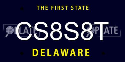 CS8S8T Delaware License Plate