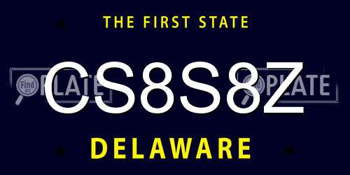 CS8S8Z Delaware License Plate