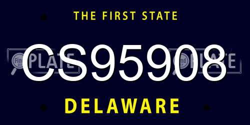 CS95908 Delaware License Plate