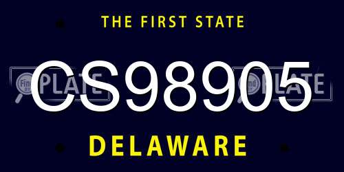 CS98905 Delaware License Plate