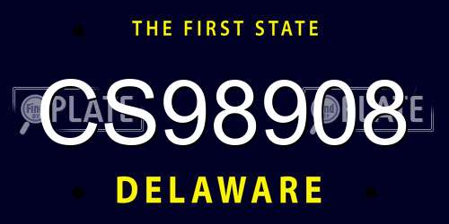 CS98908 Delaware License Plate