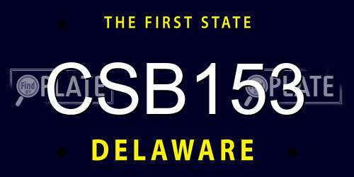 CSB153 Delaware License Plate