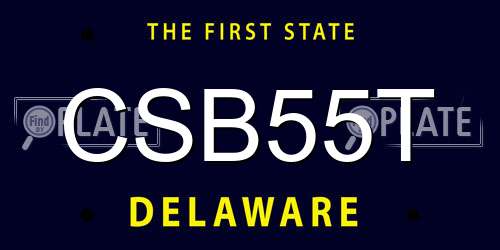 CSB55T Delaware License Plate