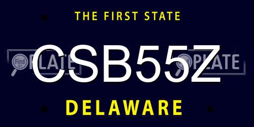 CSB55Z Delaware License Plate