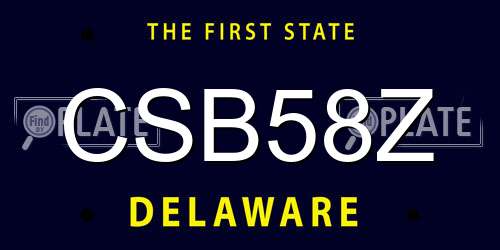 CSB58Z Delaware License Plate