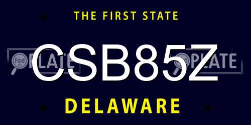 CSB85Z Delaware License Plate