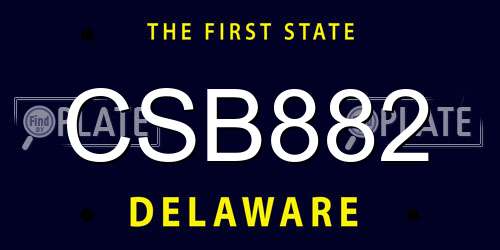 CSB882 Delaware License Plate