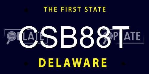 CSB88T Delaware License Plate