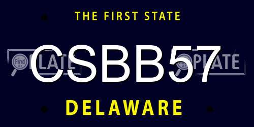 CSBB57 Delaware License Plate