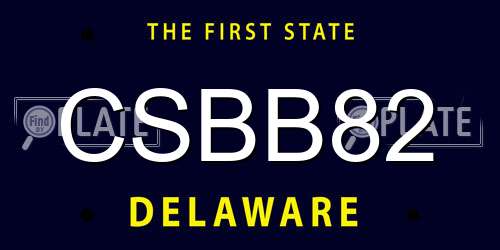 CSBB82 Delaware License Plate