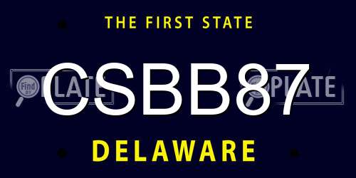 CSBB87 Delaware License Plate