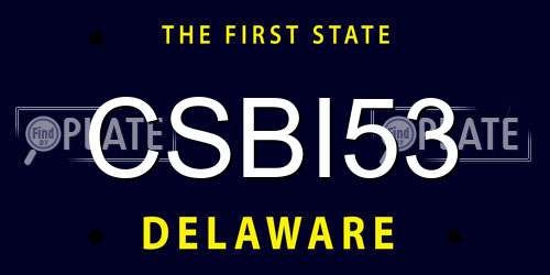 CSBI53 Delaware License Plate