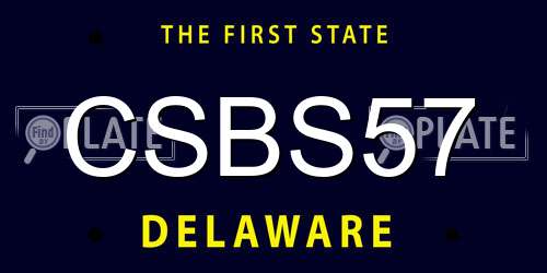 CSBS57 Delaware License Plate