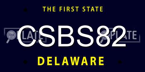 CSBS82 Delaware License Plate