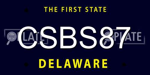 CSBS87 Delaware License Plate