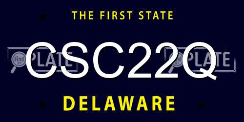 CSC22Q Delaware License Plate