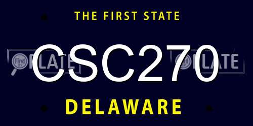 CSC270 Delaware License Plate