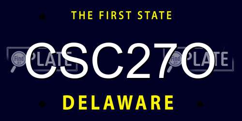 CSC27O Delaware License Plate