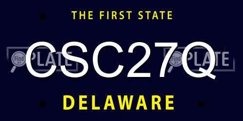 CSC27Q Delaware License Plate