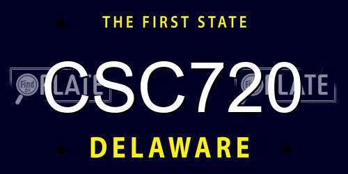 CSC720 Delaware License Plate