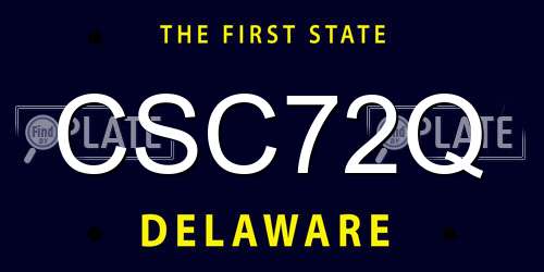 CSC72Q Delaware License Plate