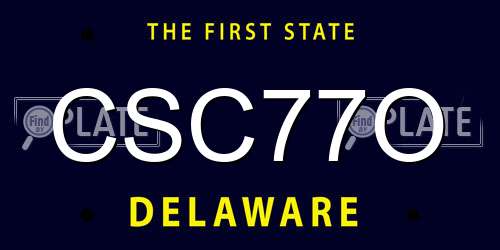 CSC77O Delaware License Plate