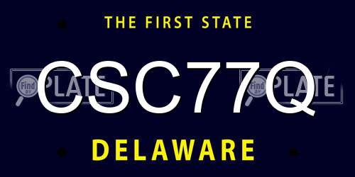 CSC77Q Delaware License Plate