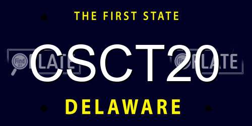 CSCT20 Delaware License Plate
