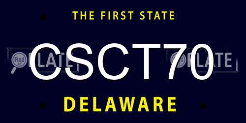 CSCT70 Delaware License Plate