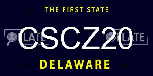 CSCZ20 Delaware License Plate