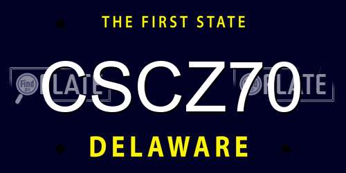 CSCZ70 Delaware License Plate