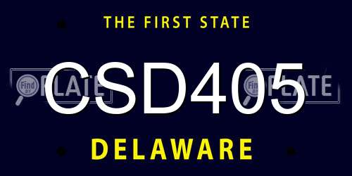 CSD405 Delaware License Plate