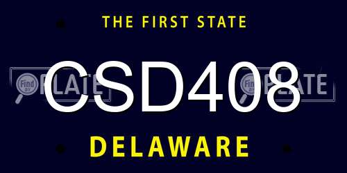 CSD408 Delaware License Plate