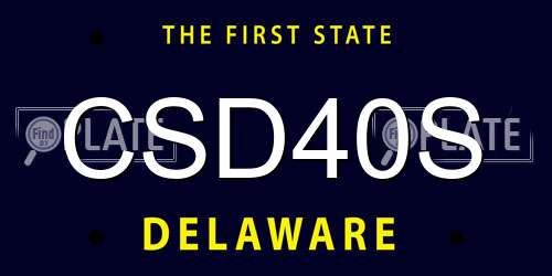 CSD40S Delaware License Plate