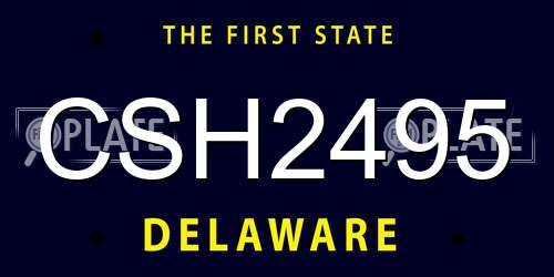 CSH2495 Delaware License Plate