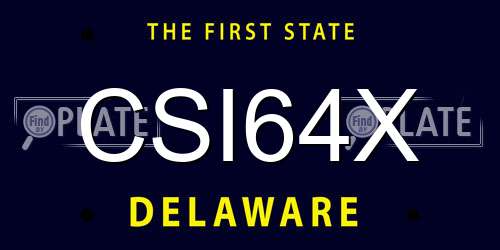 CSI64X Delaware License Plate