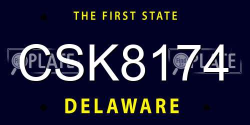 CSK8174 Delaware License Plate