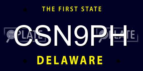 CSN9PH Delaware License Plate