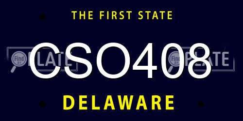 CSO408 Delaware License Plate