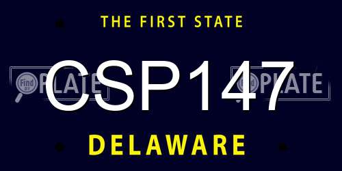 CSP147 Delaware License Plate