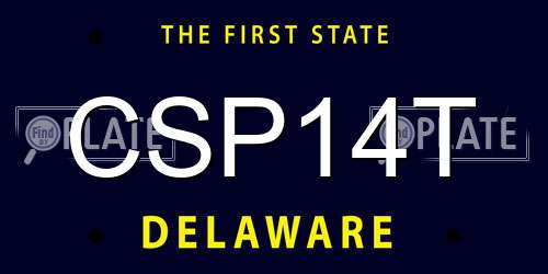 CSP14T Delaware License Plate