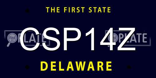 CSP14Z Delaware License Plate