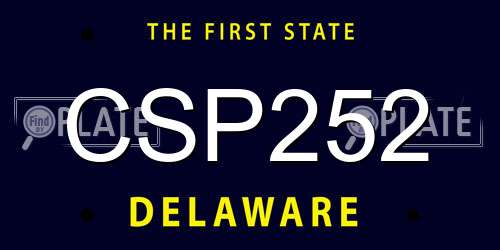 CSP252 Delaware License Plate