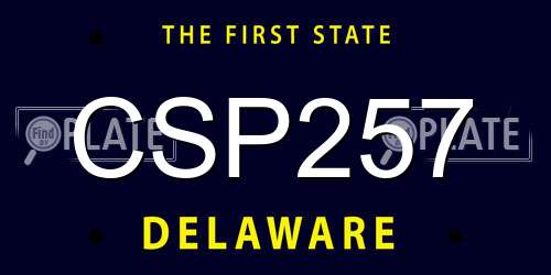 CSP257 Delaware License Plate