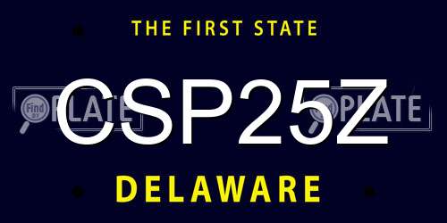 CSP25Z Delaware License Plate