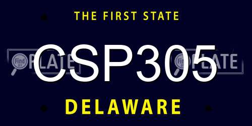 CSP305 Delaware License Plate