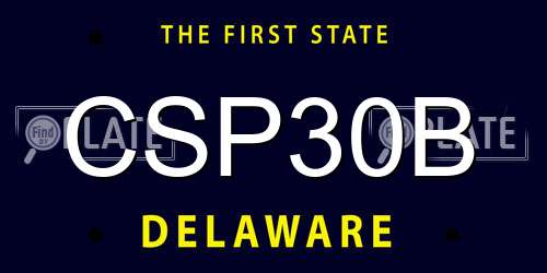 CSP30B Delaware License Plate