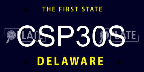 CSP30S Delaware License Plate