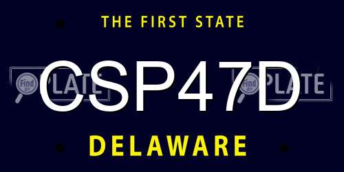 CSP47D Delaware License Plate