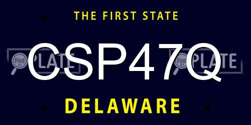 CSP47Q Delaware License Plate